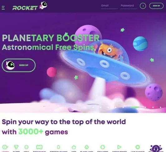 Casino Rocket homepage