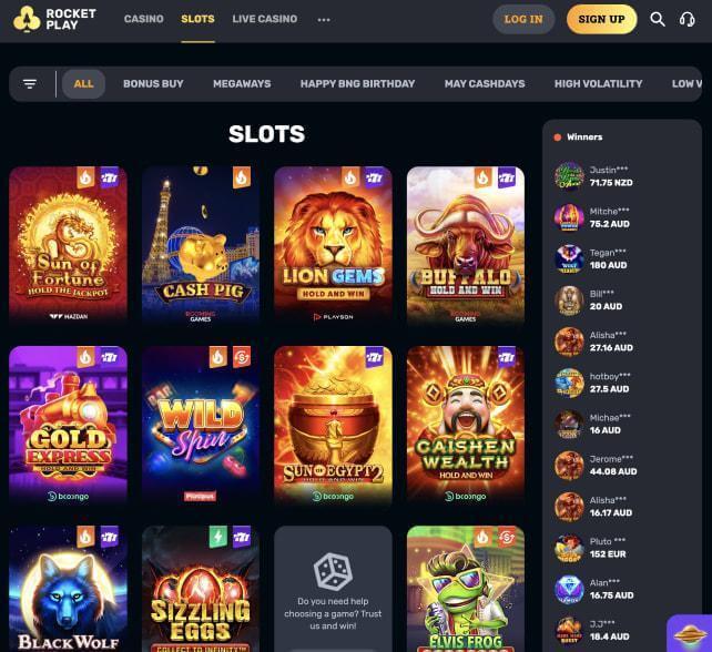 RocketPlay Casino games