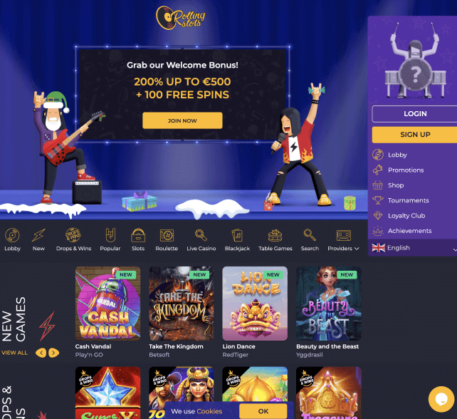 Rolling Slots Homepage