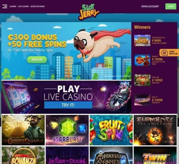 Slot Jerry Casino Desktop Homepage