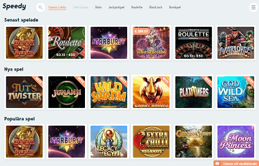 Speedy Casino's spelutbud