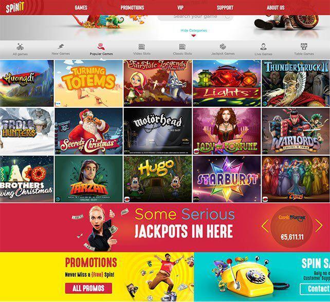Spinit casino games screenshot