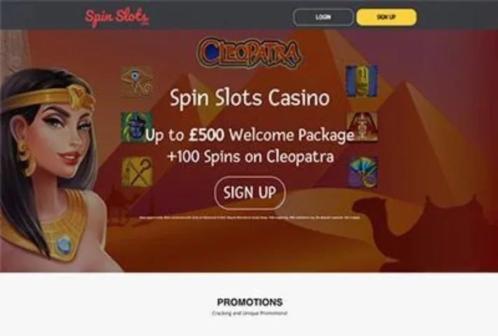 Brand Spinslots homepage screenshot