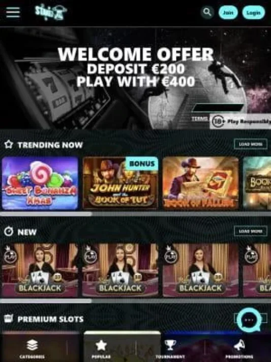 Stakezon Casino homepage on mobile