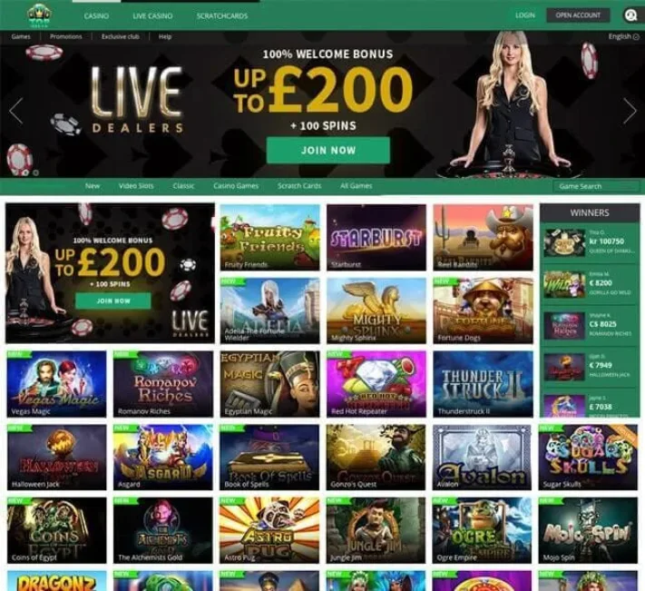TopTally Casino Homepage