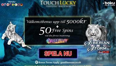 Touch Lucky Casino's hemsida