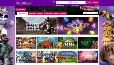 Touch Lucky Casino's spelutbud