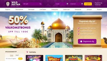 Wild Sultan Casino's hemsida