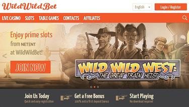 Wild Wild Bet Casino's hemsida